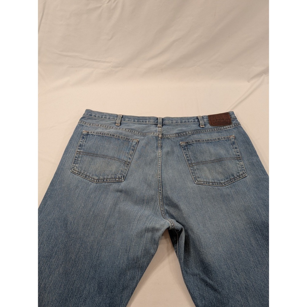Vintage Polo Ralph Lauren Mens Jeans 42x32" in Straight Leg USA Made Medium Blue - Picture 11 of 11